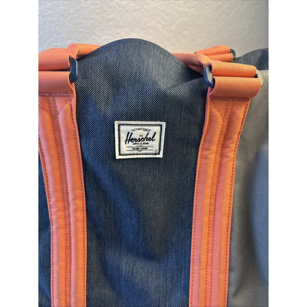 Herschel Supply Co Duffel Bag Blue Gray Weekender Travel Gym Overnight Tote